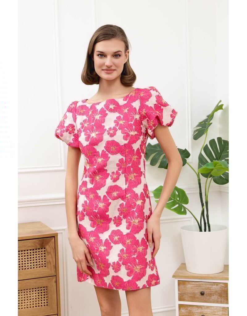 DANA FLOREA Jurk Dana Jacquard Fuchsia