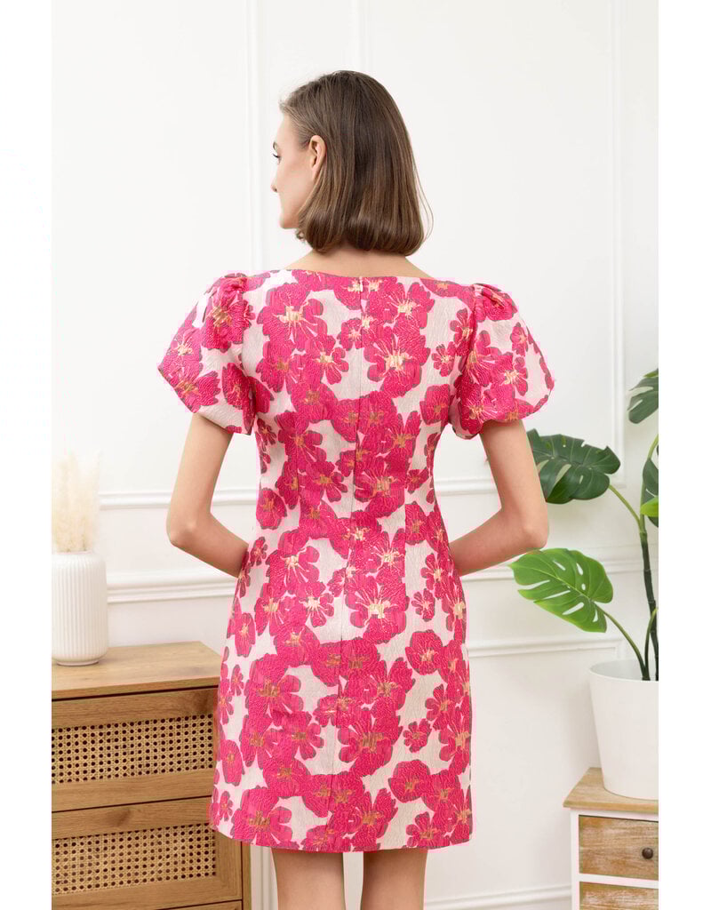 DANA FLOREA Jurk Dana Jacquard Fuchsia