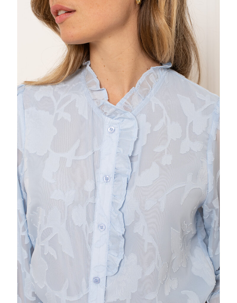 DANA FLOREA Blouse Carmen Lichtblauw