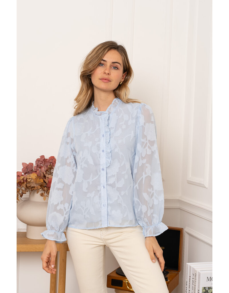 DANA FLOREA Blouse Carmen Lichtblauw