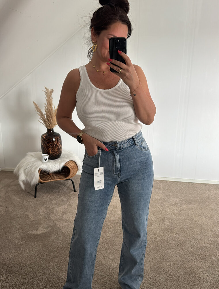 DANA FLOREA Wide Leg Jeans Medium Blue