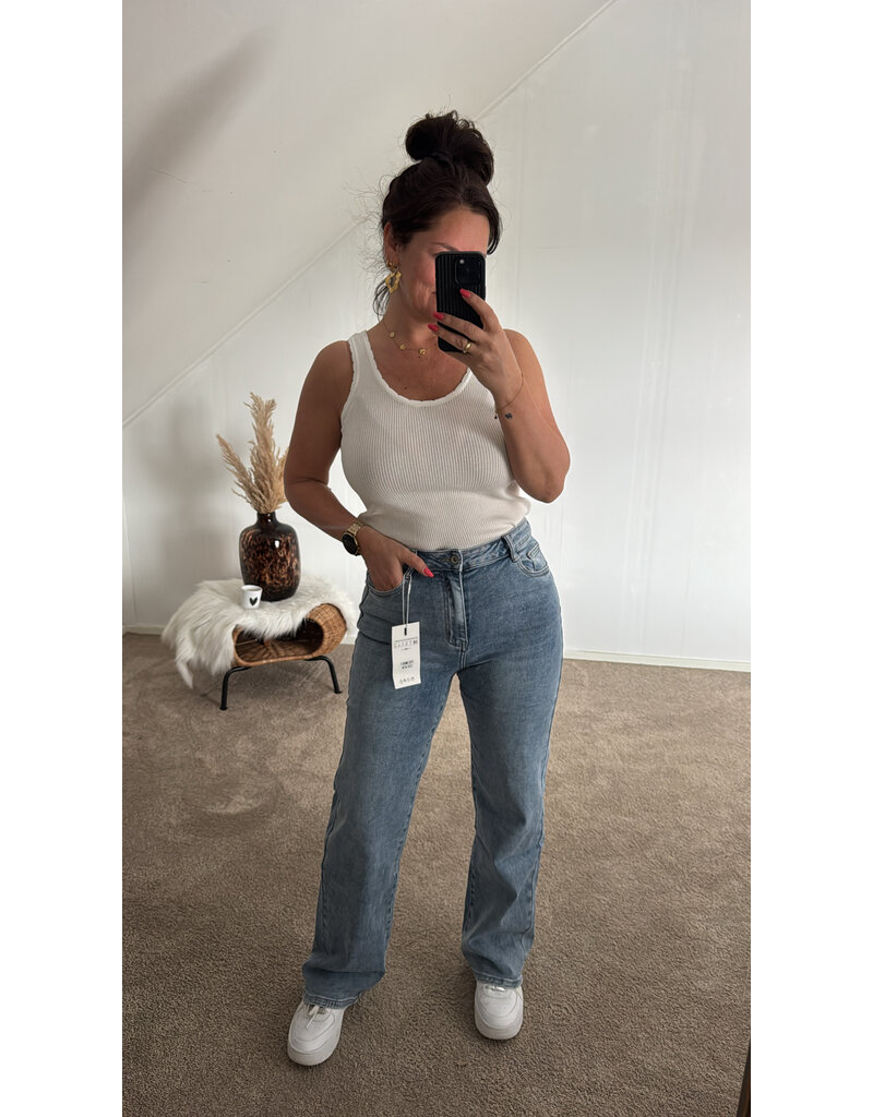 DANA FLOREA Wide Leg Jeans Medium Blue