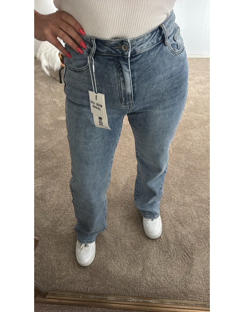 DANA FLOREA Wide Leg Jeans Medium Blue