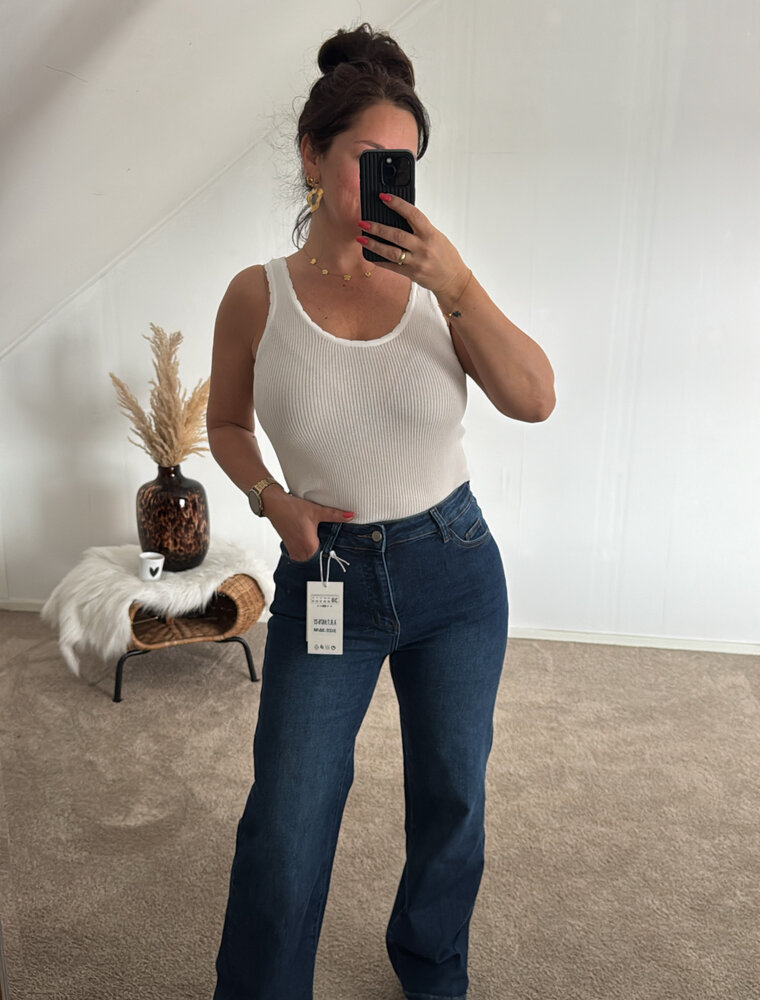 DANA FLOREA Wide Leg Jeans Dark Blue