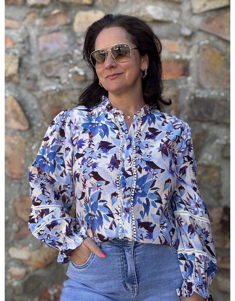 DANA FLOREA Blouse Elise Blauw