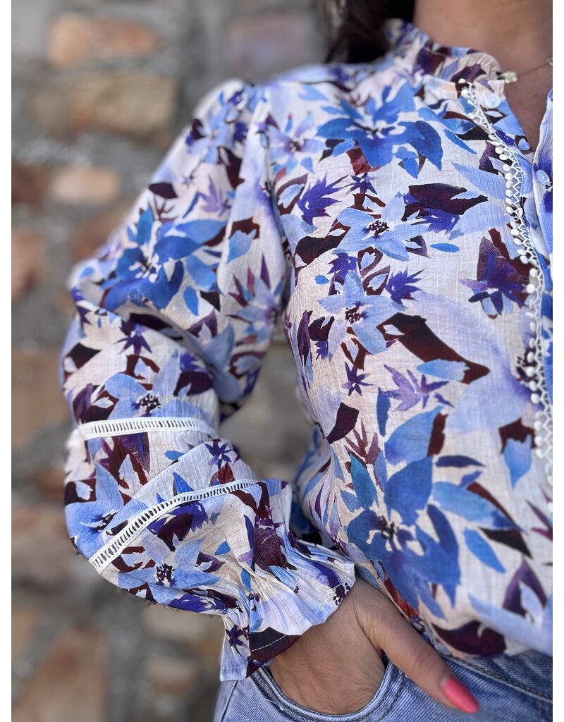 DANA FLOREA Blouse Elise Blauw