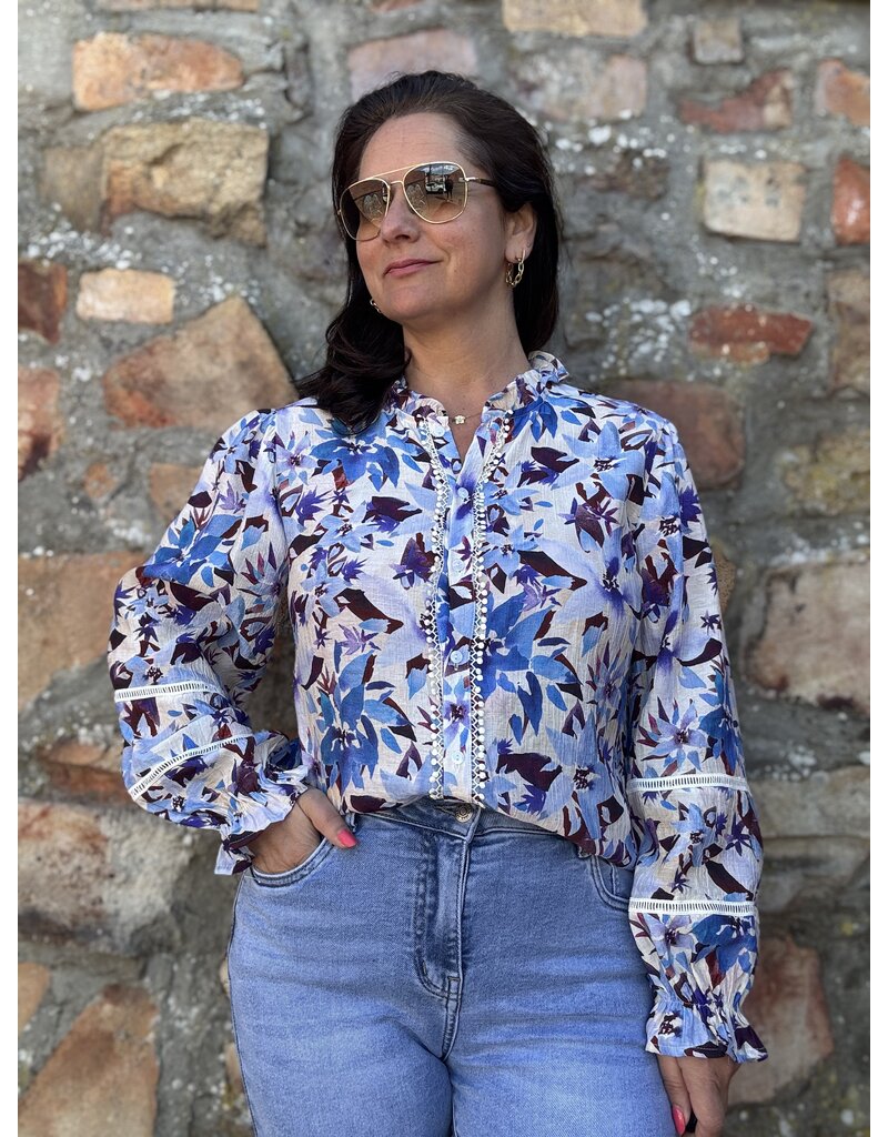 DANA FLOREA Blouse Elise Blauw