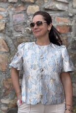 DANA FLOREA Jacquard Top Lizzy Blauw