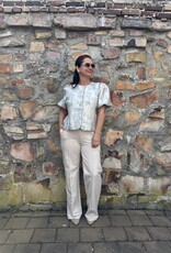 DANA FLOREA Jacquard Top Lizzy Blauw