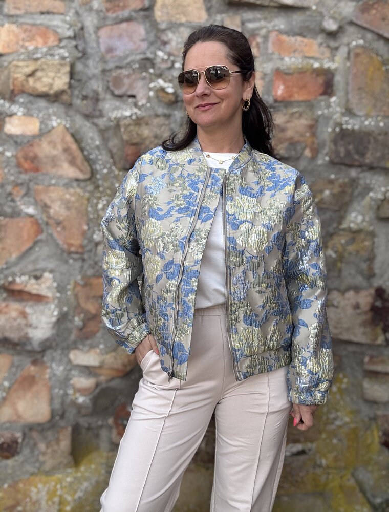 DANA FLOREA Jacquard Bomber Jacket Olivia