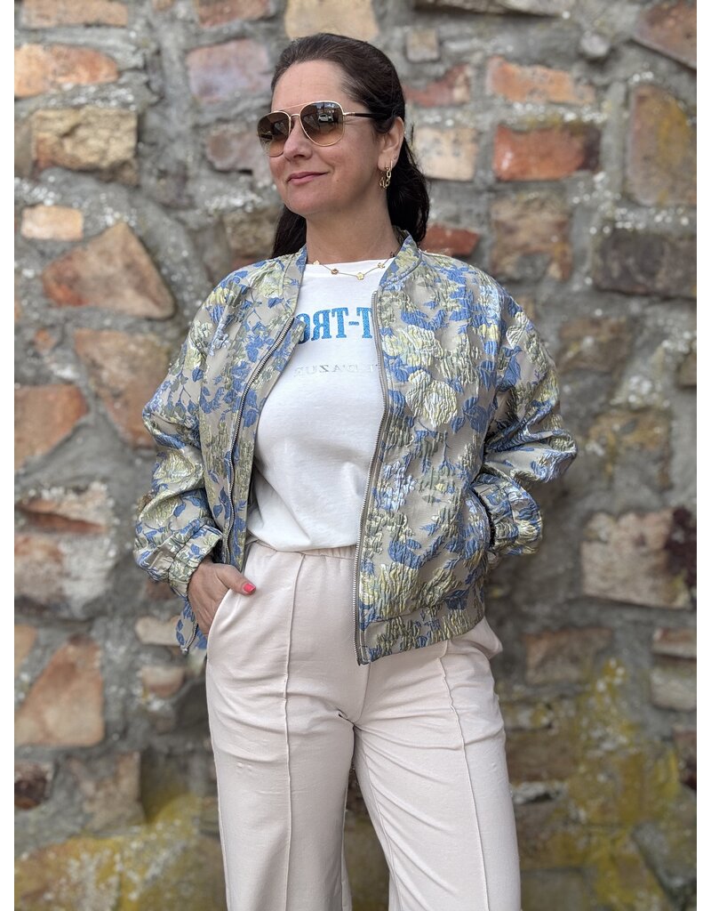 DANA FLOREA Jacquard Bomber Jacket Olivia