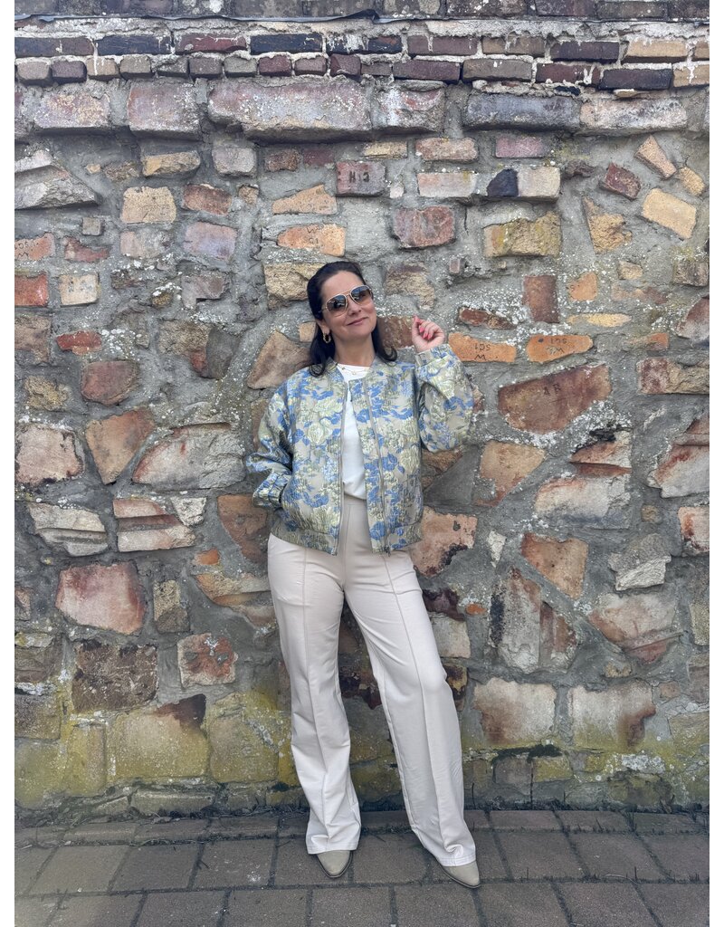 DANA FLOREA Jacquard Bomber Jacket Olivia