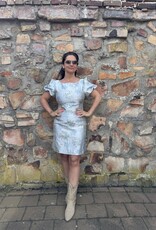 DANA FLOREA Jurk Dana Jacquard Blauw