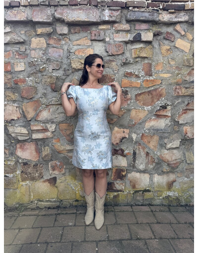 DANA FLOREA Jurk Dana Jacquard Blauw