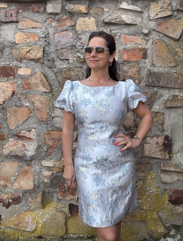 DANA FLOREA Jurk Dana Jacquard Blauw