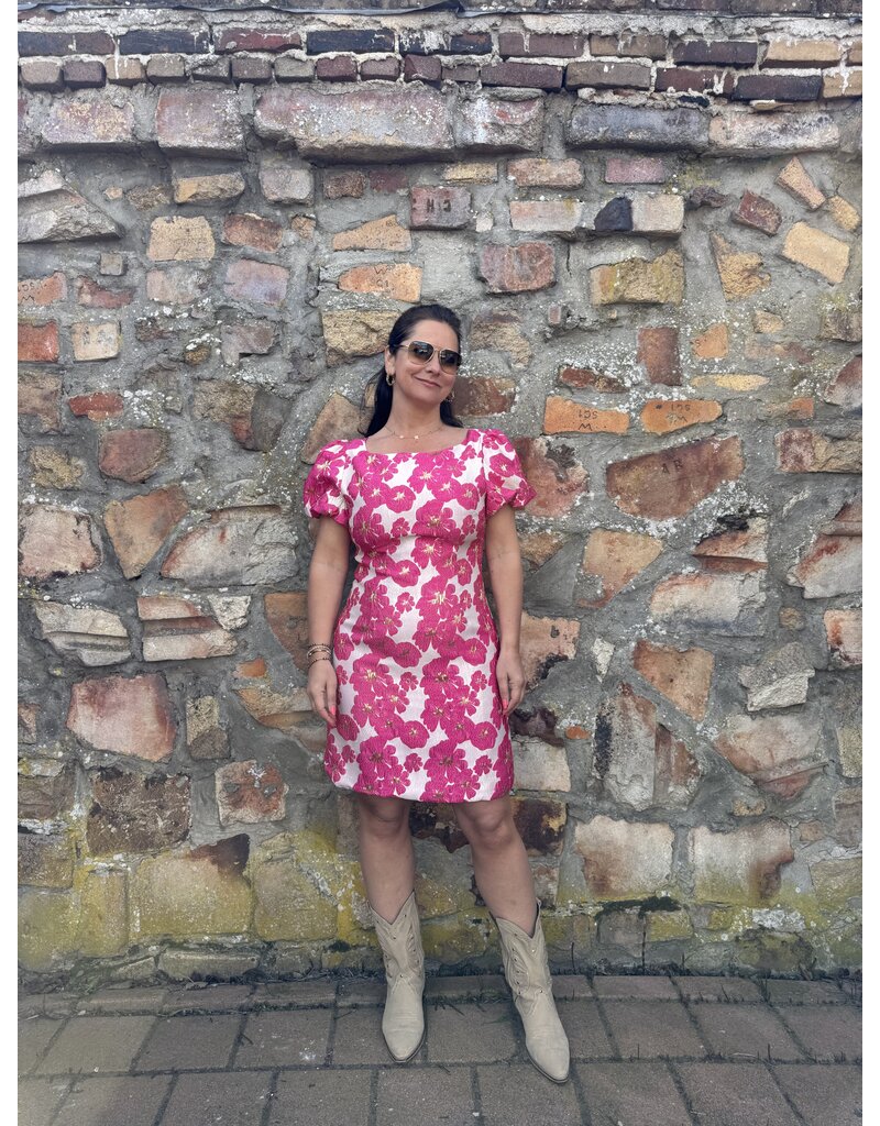 DANA FLOREA Jurk Dana Jacquard Fuchsia