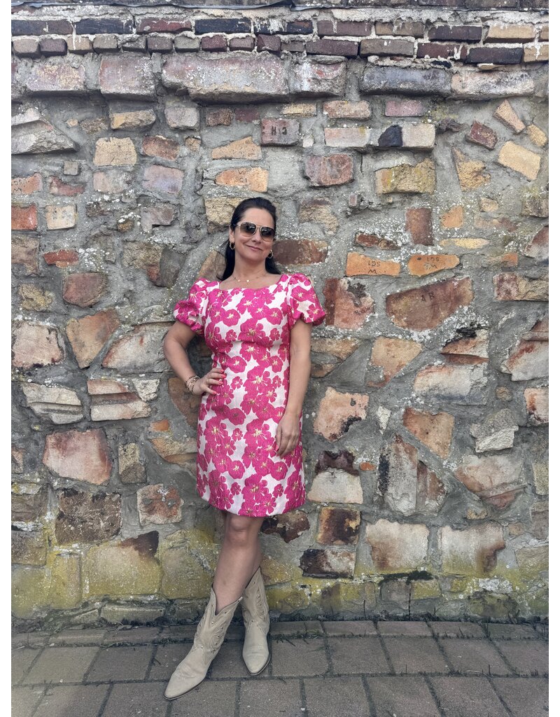 DANA FLOREA Jurk Dana Jacquard Fuchsia