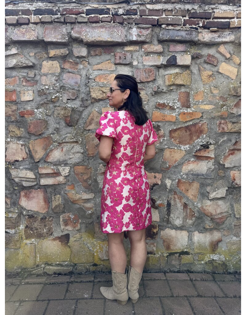 DANA FLOREA Jurk Dana Jacquard Fuchsia