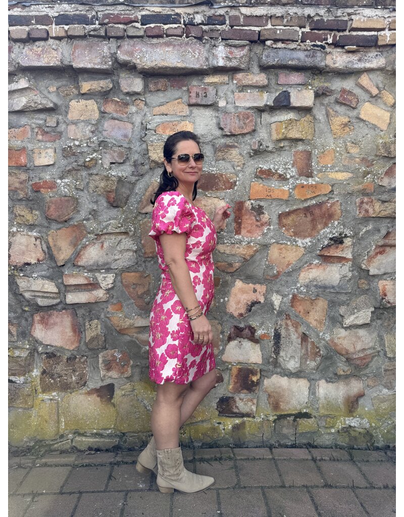 DANA FLOREA Jurk Dana Jacquard Fuchsia