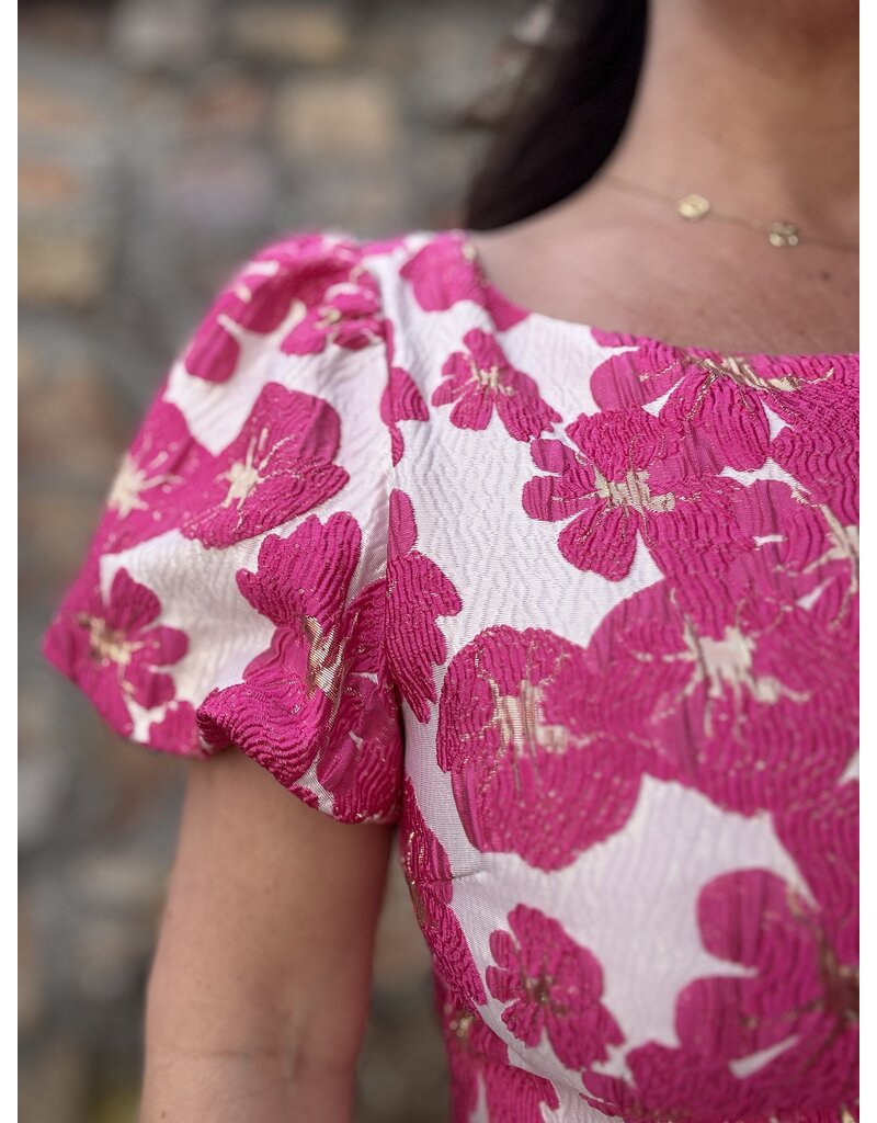 DANA FLOREA Jurk Dana Jacquard Fuchsia