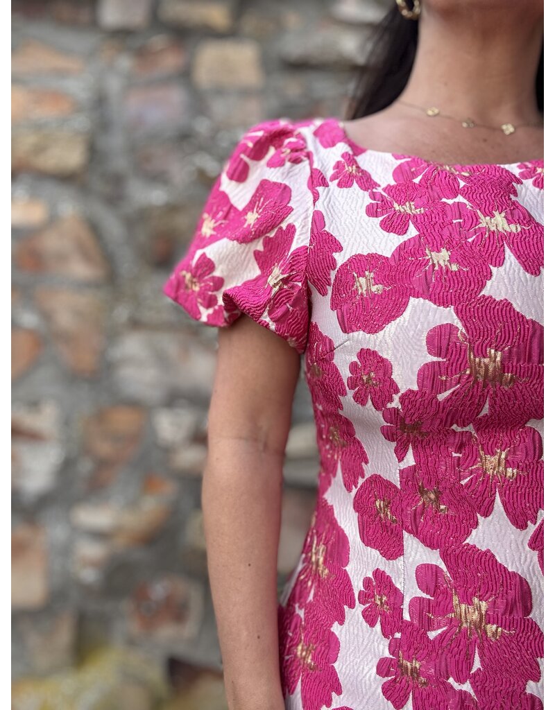 DANA FLOREA Jurk Dana Jacquard Fuchsia