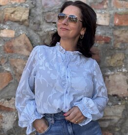 DANA FLOREA Blouse Carmen Lichtblauw