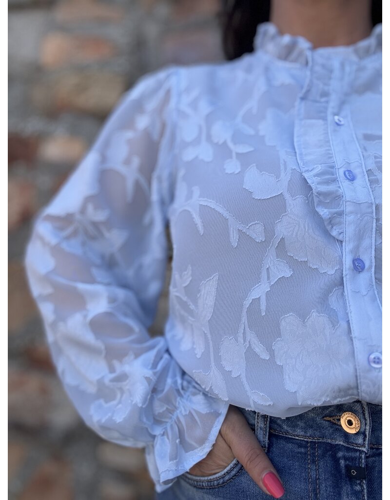 DANA FLOREA Blouse Carmen Lichtblauw