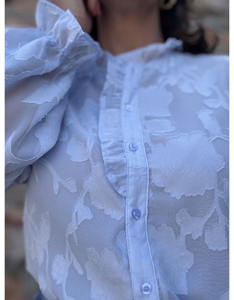 DANA FLOREA Blouse Carmen Lichtblauw