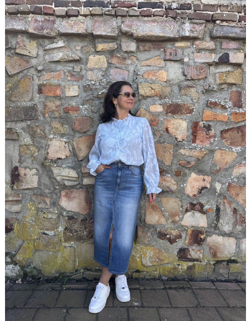 DANA FLOREA Blouse Carmen Lichtblauw