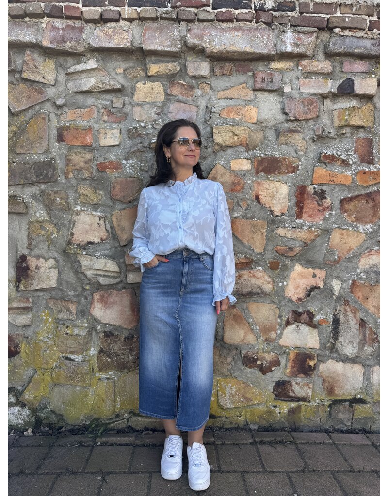 DANA FLOREA Blouse Carmen Lichtblauw