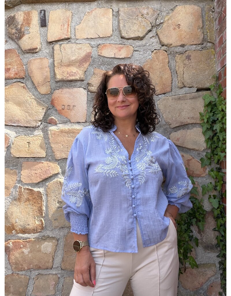 DANA FLOREA Blouse Kylie Lichtblauw