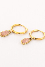 DANA FLOREA Natuursteen oorbellen BOHO Roze