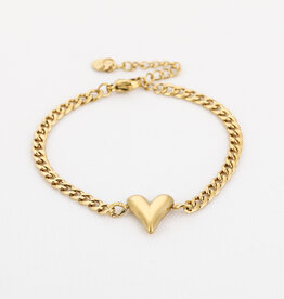 DANA FLOREA Schakelarmband met hartje