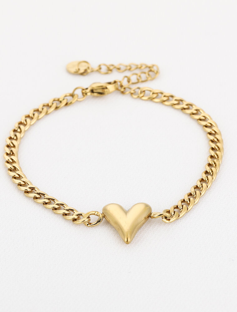 DANA FLOREA Schakelarmband met hartje