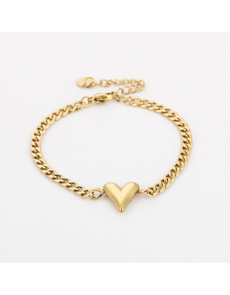 DANA FLOREA Schakelarmband met hartje