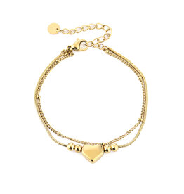 DANA FLOREA Dubbele armband met hartje