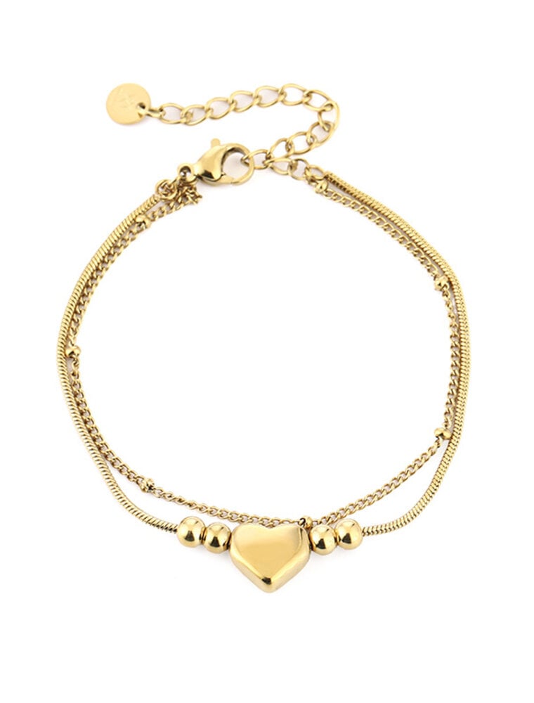 DANA FLOREA Dubbele armband met hartje