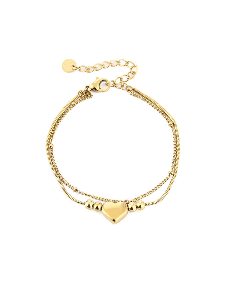 DANA FLOREA Dubbele armband met hartje