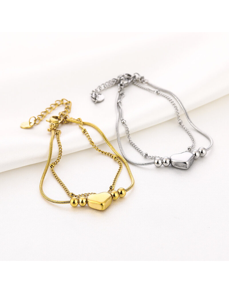 DANA FLOREA Dubbele armband met hartje