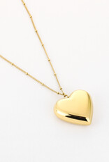 DANA FLOREA Lange ketting 80 cm met XL hart bedel