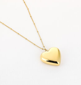 DANA FLOREA Lange ketting 80 cm met XL hart bedel