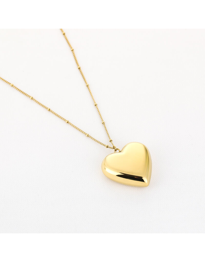DANA FLOREA Lange ketting 80 cm met XL hart bedel