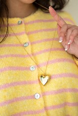 DANA FLOREA Lange ketting 80 cm met XL hart bedel