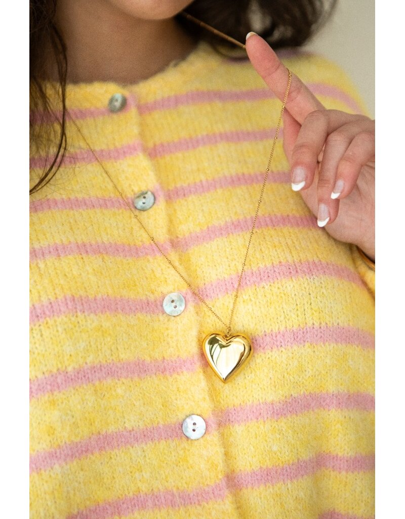 DANA FLOREA Lange ketting 80 cm met XL hart bedel