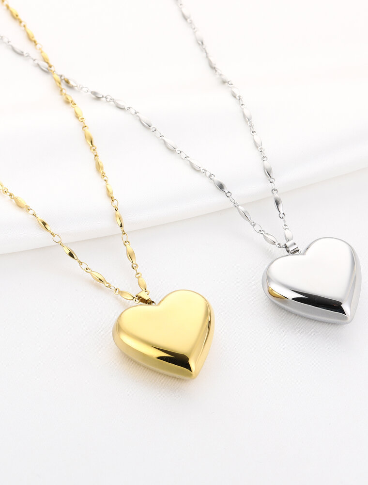 DANA FLOREA Lange ketting 80 cm met groot hart