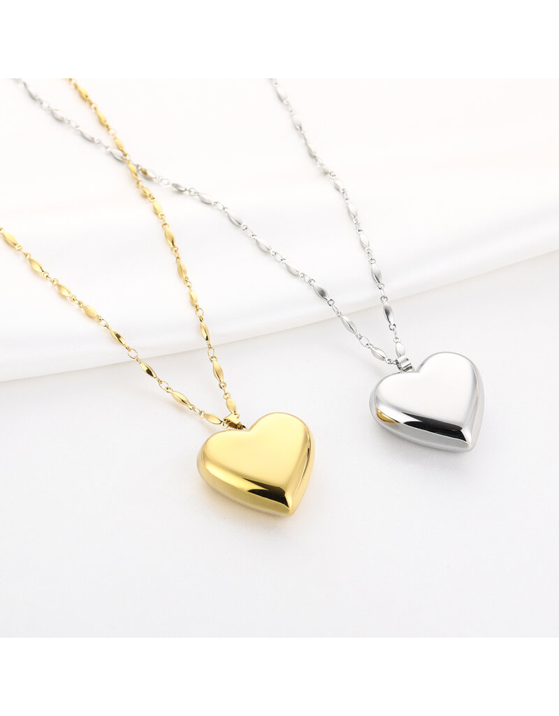 DANA FLOREA Lange ketting 80 cm met groot hart