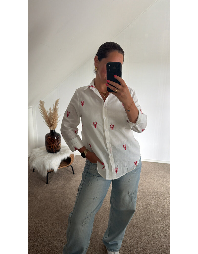 DANA FLOREA Blouse Lobster Wit
