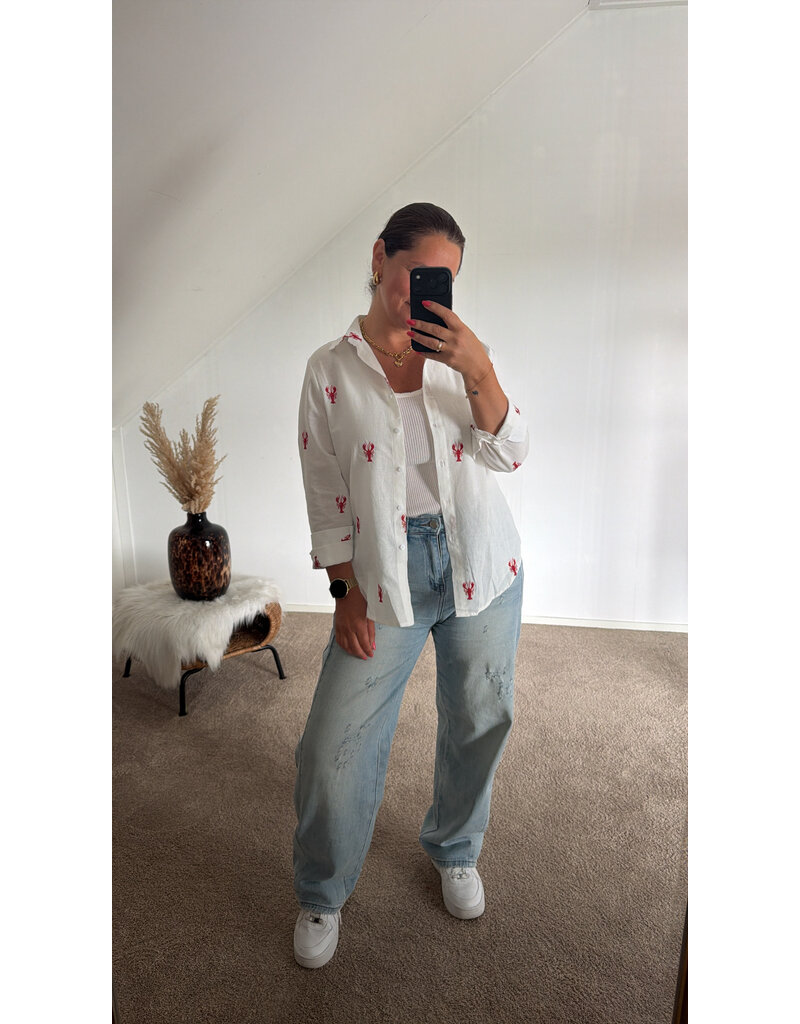 DANA FLOREA Blouse Lobster Wit