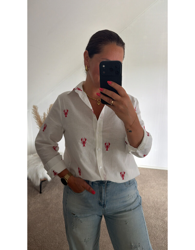 DANA FLOREA Blouse Lobster Wit