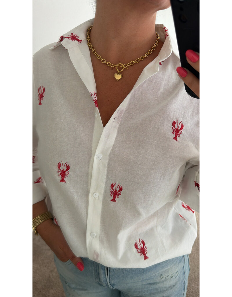 DANA FLOREA Blouse Lobster Wit